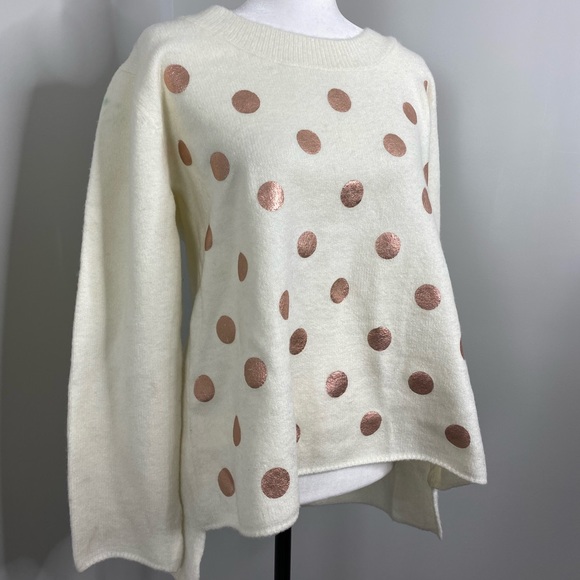 🆕 Brand New Ivory Mismash Pegun Oversized Thick Polka Dot Sweater M - Picture 7 of 11